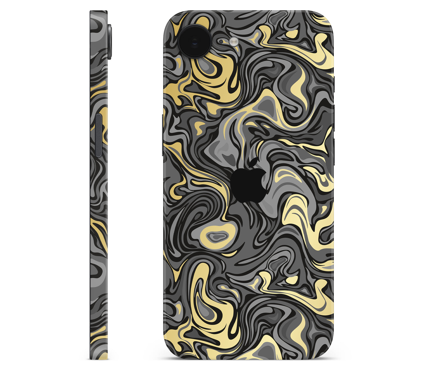 iPhone 16e skin, Damnation, full wrap with logo cutout