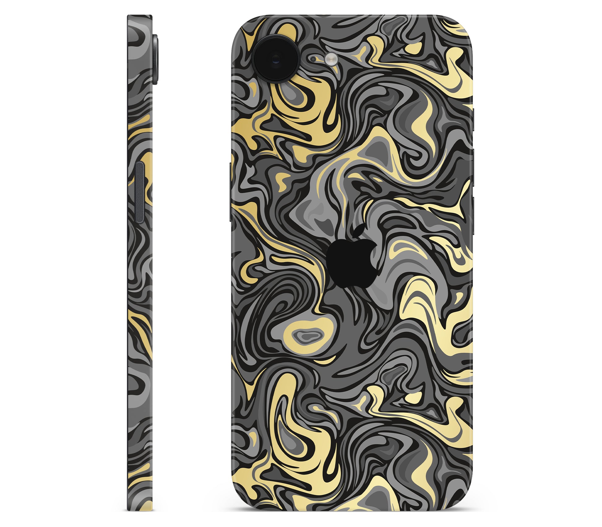 iPhone 16e skin, Damnation, full wrap with logo cutout