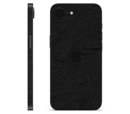 iPhone 17e skin, Black Ice, full wrap with logo cutout