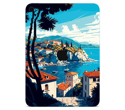 iPad 10.9" (2025, Gen 11) skin, Coastal Clouds, back skin with logo cutout