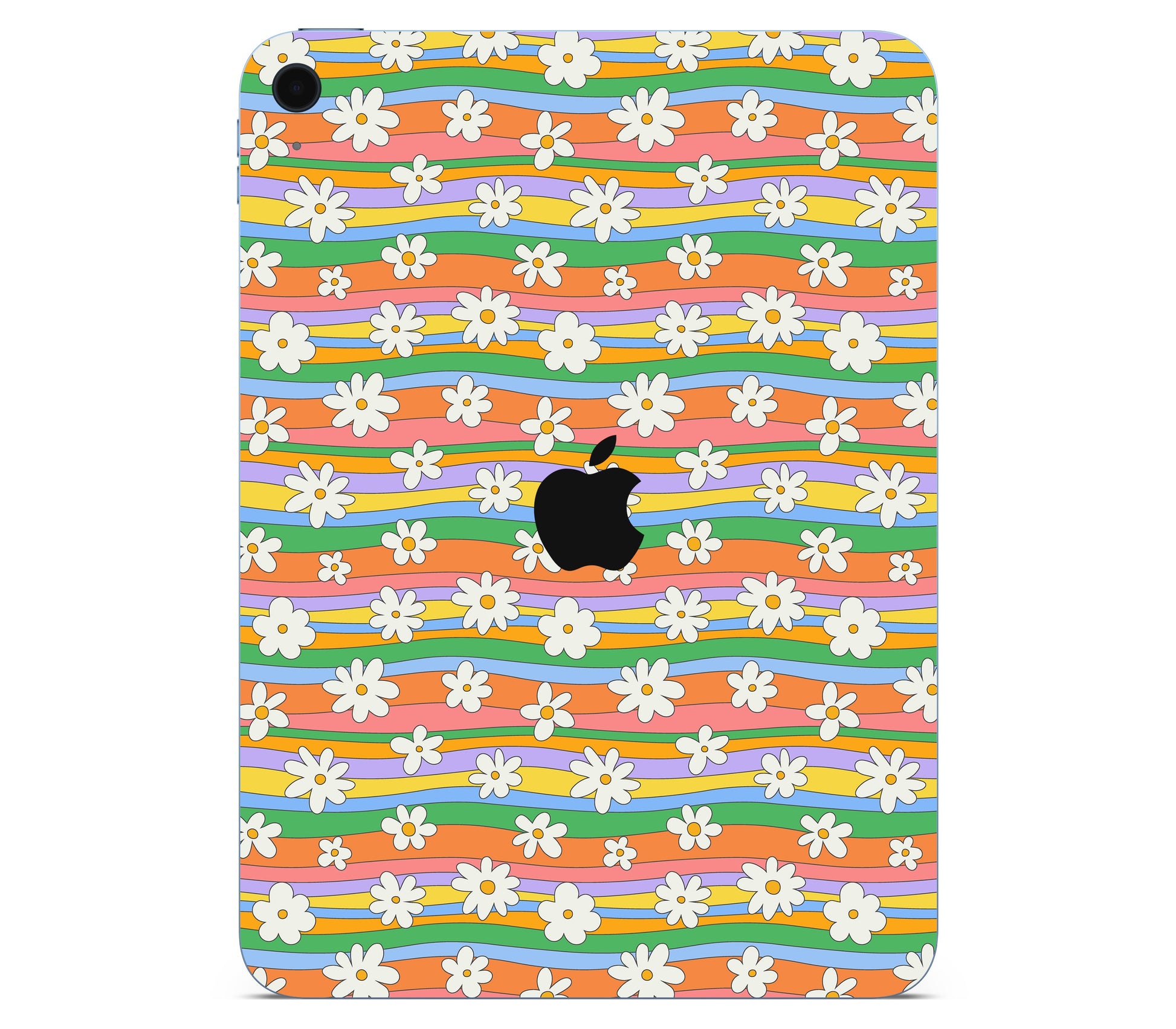 iPad 10.9" (2025, Gen 11) skin, Daisy Drift, back skin with logo cutout