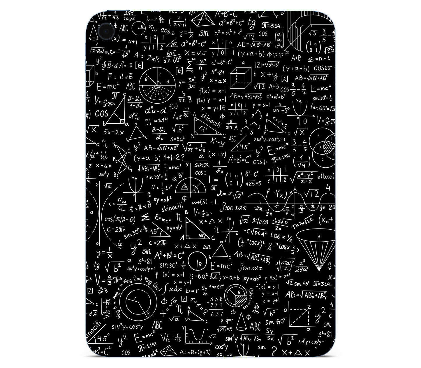 iPad 10.9" (2025, Gen 11) skin, Math Madness, back skin without logo cutout