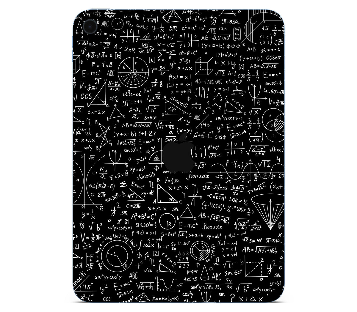 iPad 10.9" (2025, Gen 11) skin, Math Madness, back skin with logo cutout