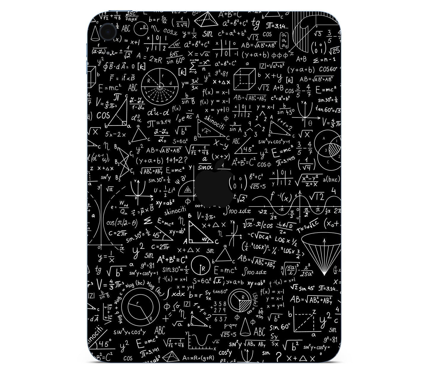 iPad 10.9" (2025, Gen 11) skin, Math Madness, back skin with logo cutout
