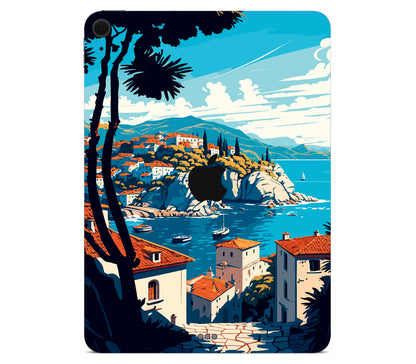 iPad Air 11" (M3) skin, Coastal Clouds, back skin with logo cutout