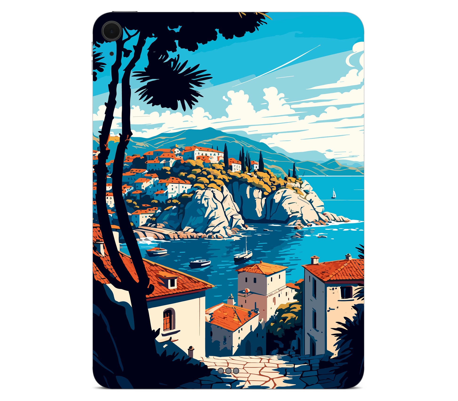 iPad Air 13" (M4) skin, Coastal Clouds, back skin without logo cutout