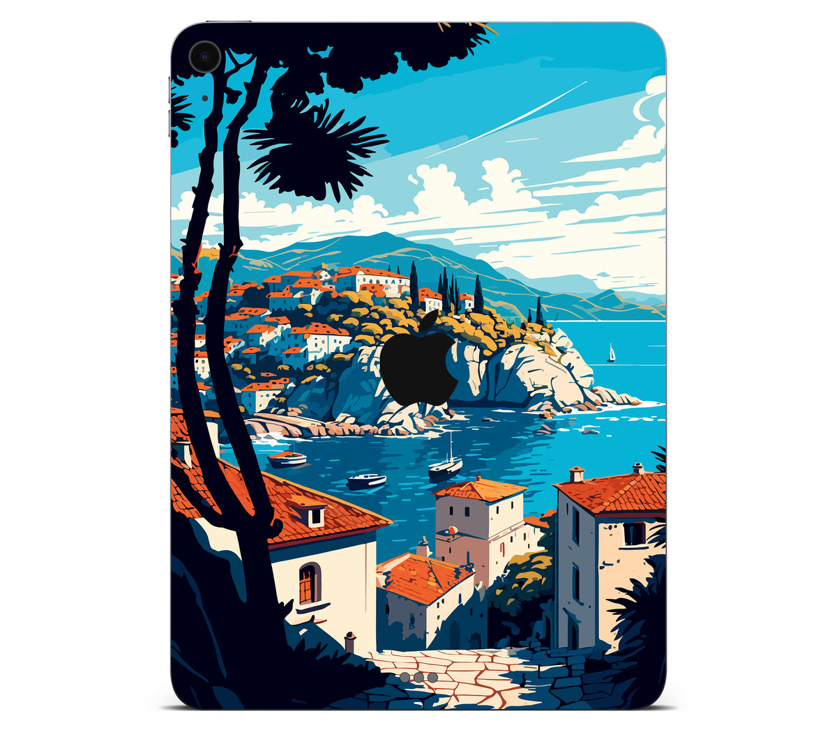 iPad Air 4 skin, Coastal Clouds, back skin with logo cutout