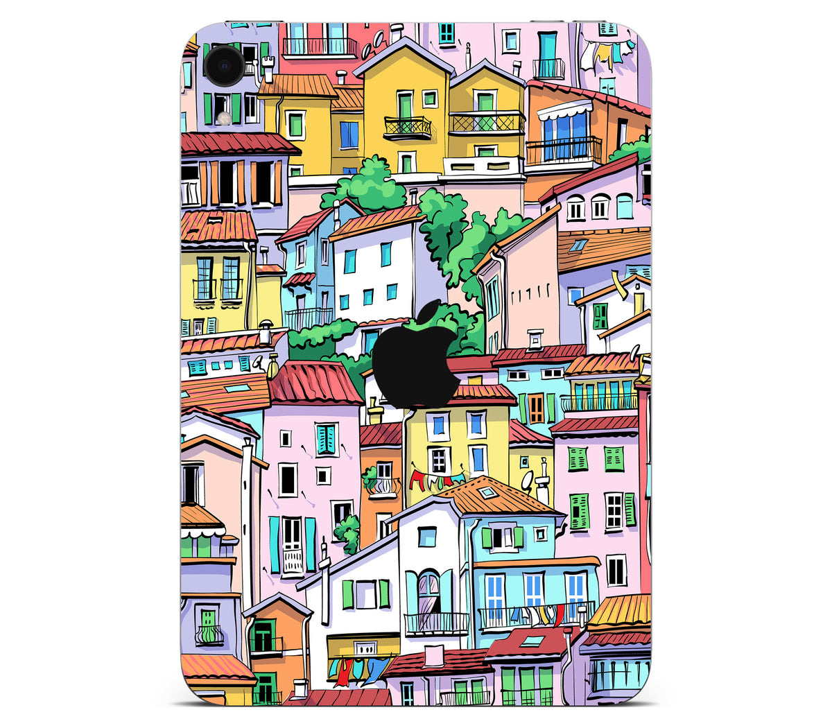 iPad Mini 6 skin, Menton Mosaic, back skin with logo cutout