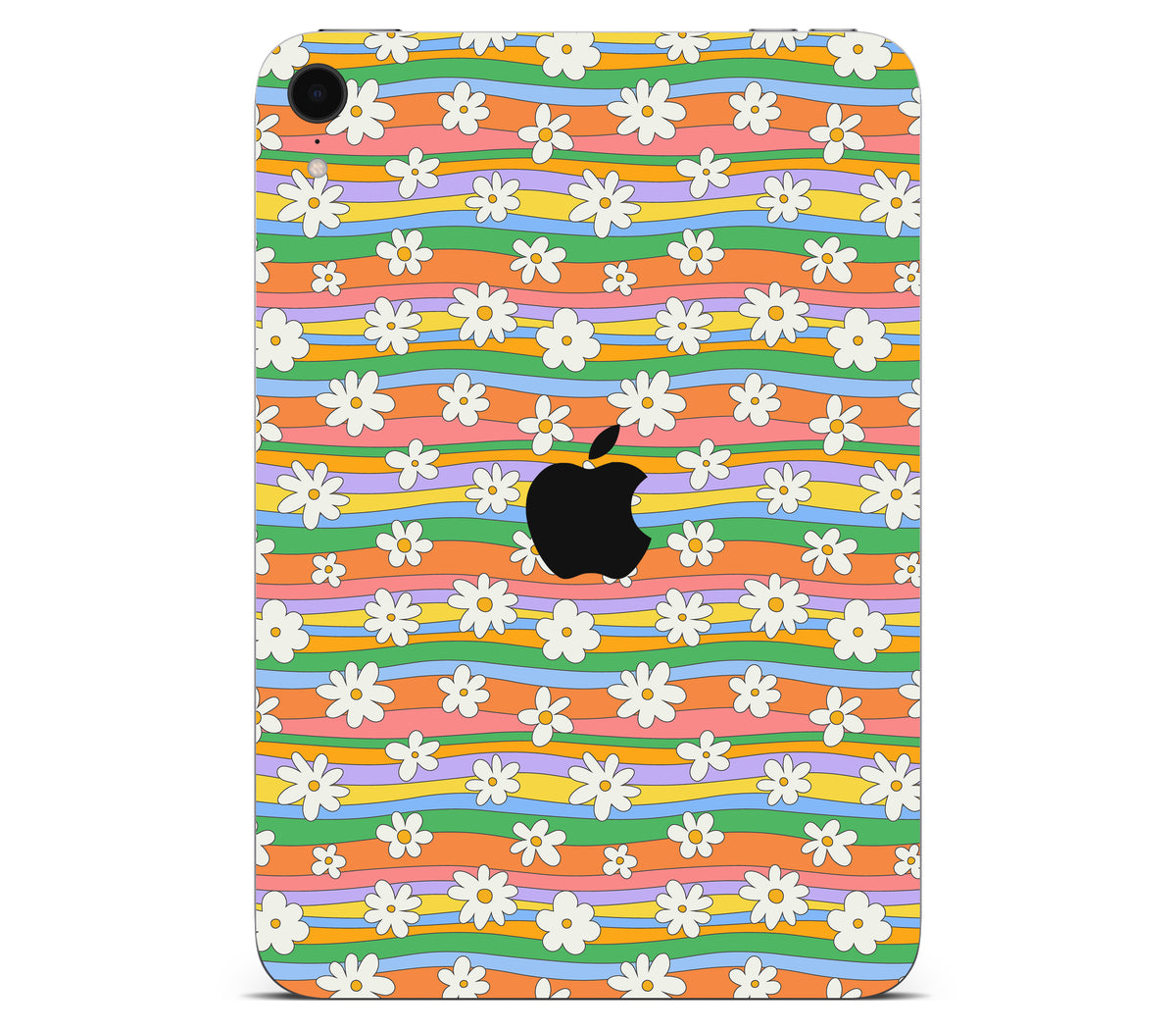 iPad Mini 7 (A17 Pro) skin, Daisy Drift, back skin with logo cutout