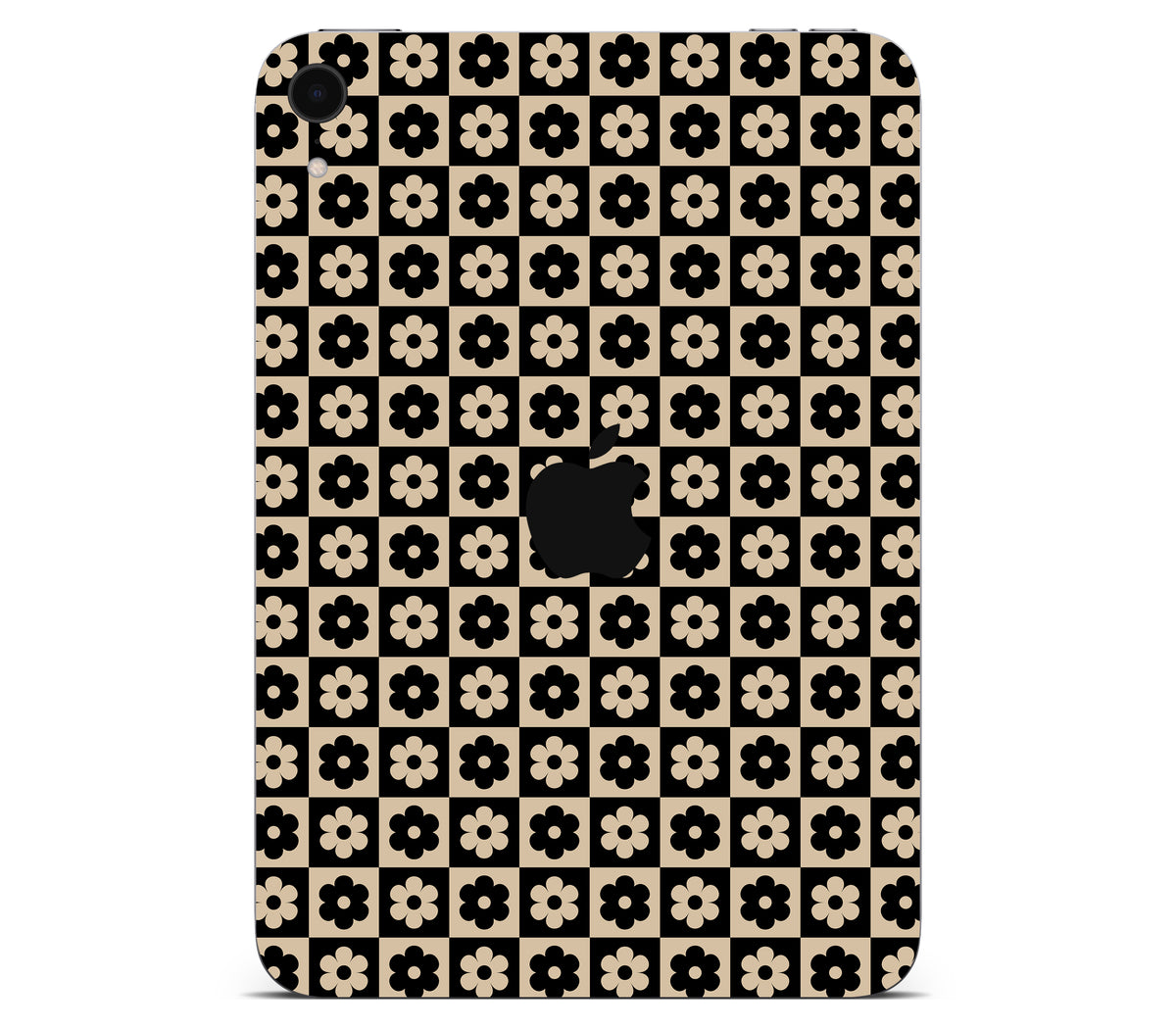 iPad Mini 7 (A17 Pro) skin, Floral Grid, back skin with logo cutout
