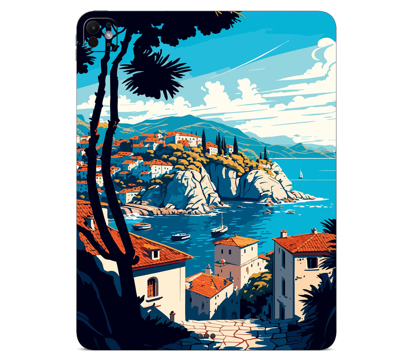 iPad Pro 11" (M5) skin, Coastal Clouds, back skin without logo cutout