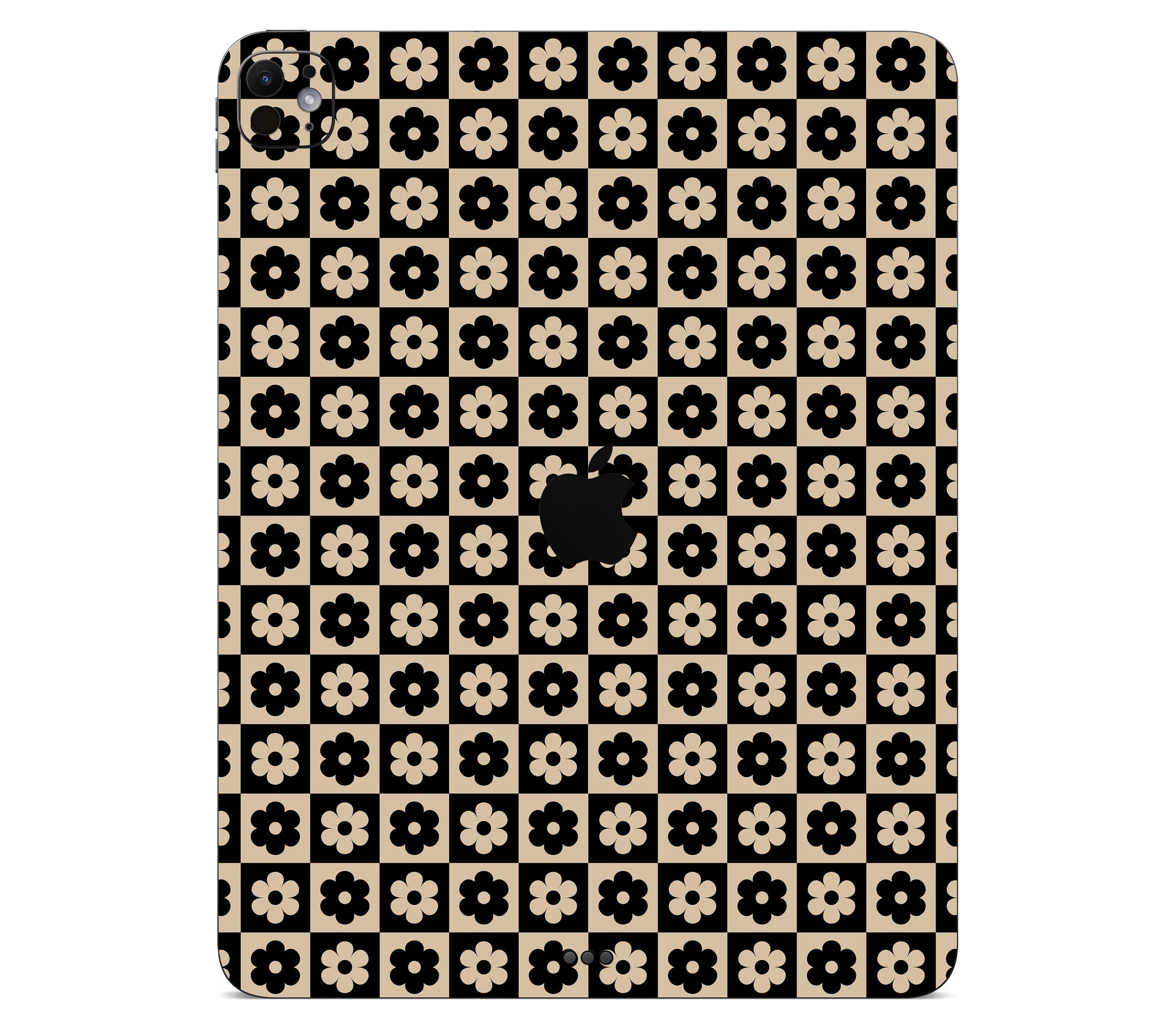 iPad Pro 11" (M5) skin, Floral Grid, back skin with logo cutout