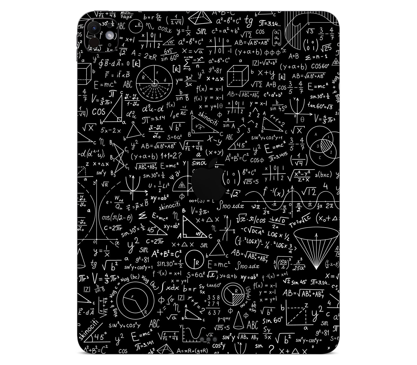 iPad Pro 11" (M5) skin, Math Madness, back skin with logo cutout