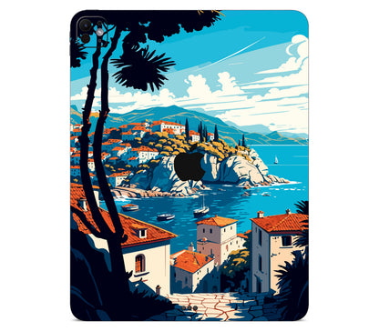 iPad Pro 13" (M5) skin, Coastal Clouds, back skin with logo cutout