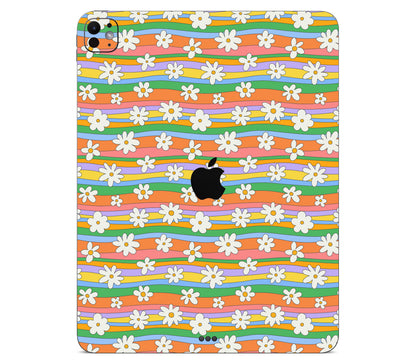 iPad Pro 13" (M5) skin, Daisy Drift, back skin with logo cutout
