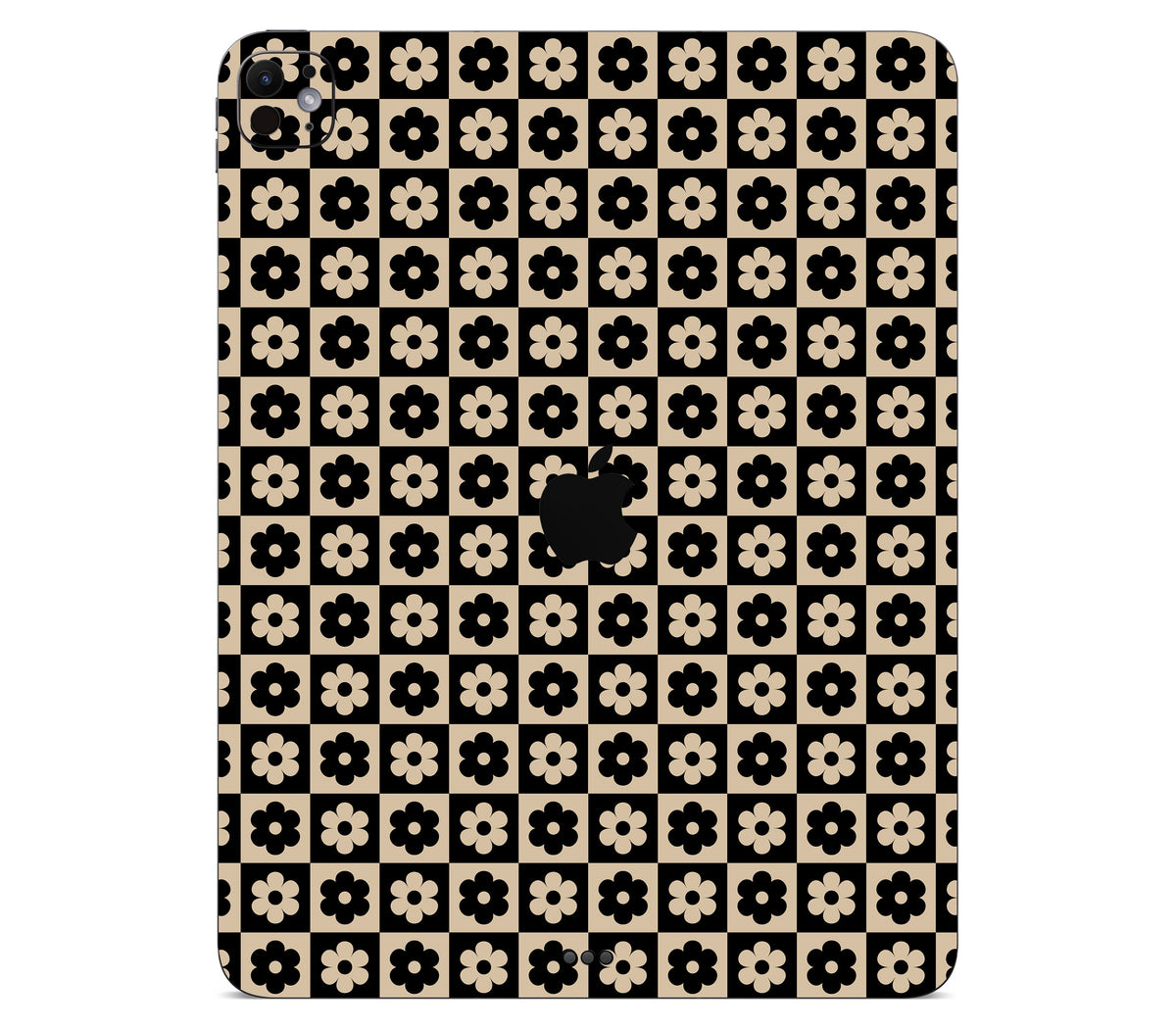 iPad Pro 13" (M5) skin, Floral Grid, back skin with logo cutout
