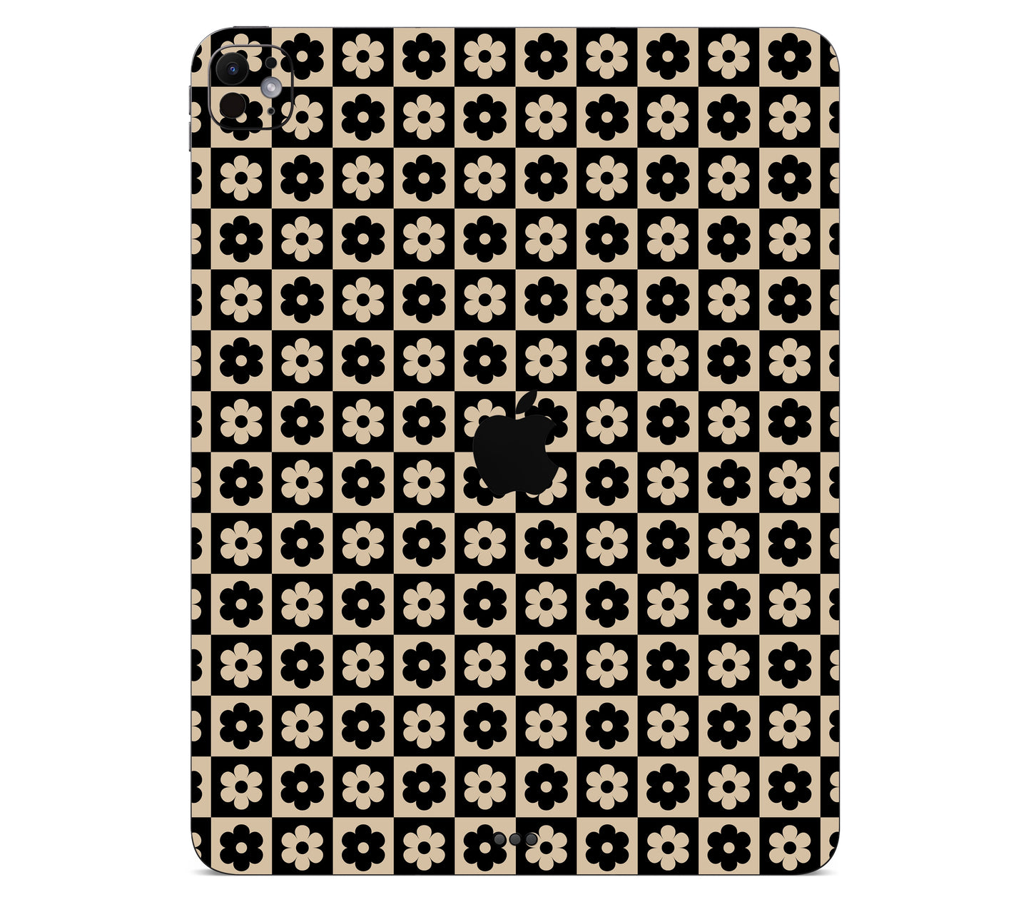 iPad Pro 13" (M5) skin, Floral Grid, back skin with logo cutout