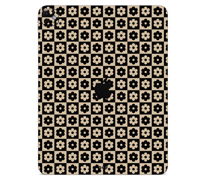 iPad Pro 13" (M5) skin, Floral Grid, back skin with logo cutout