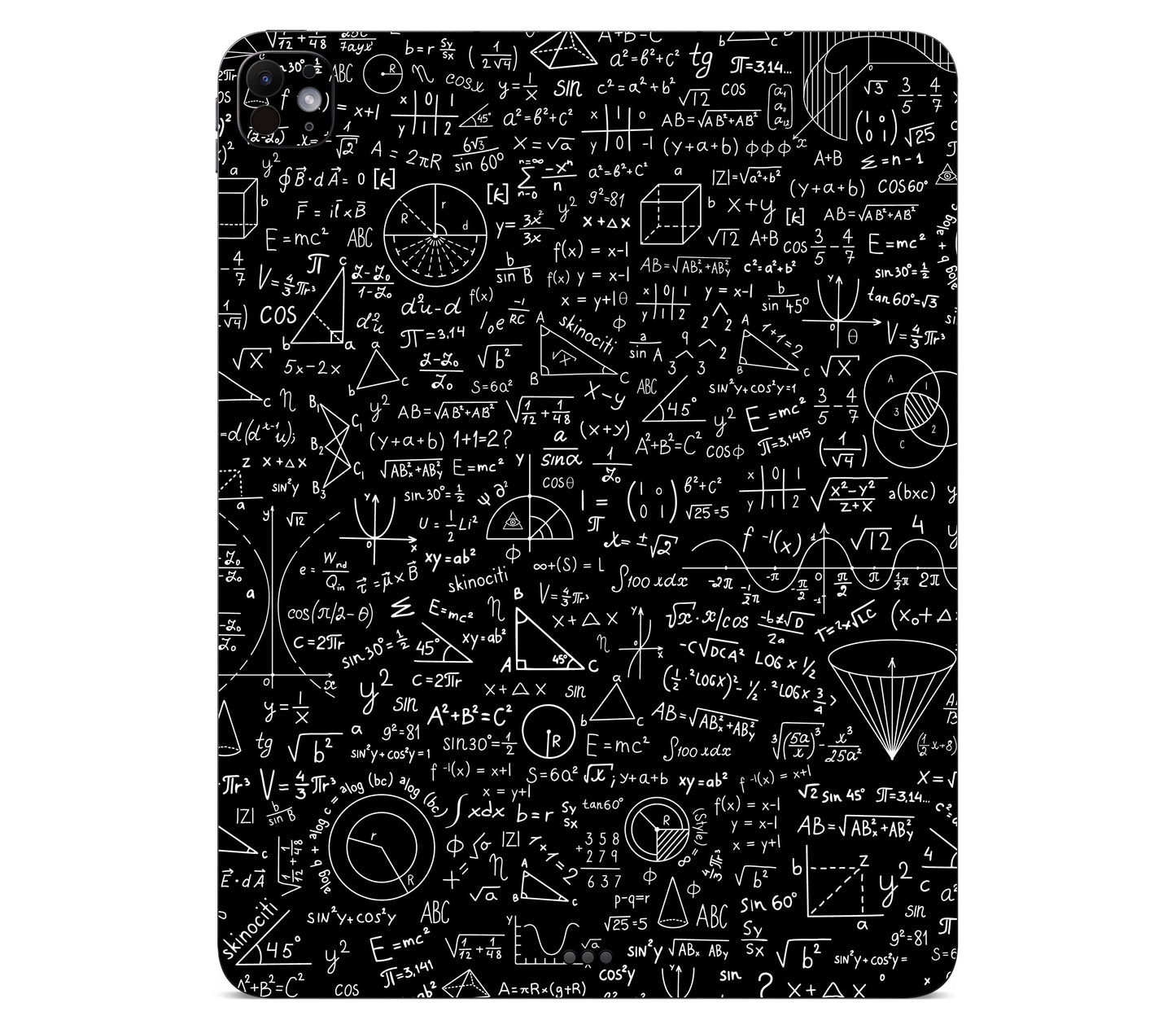 iPad Pro 13" (M5) skin, Math Madness, back skin without logo cutout