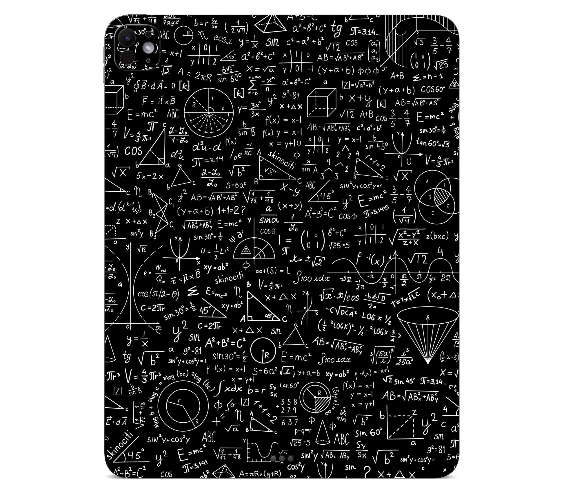 iPad Pro 13" (M5) skin, Math Madness, back skin without logo cutout