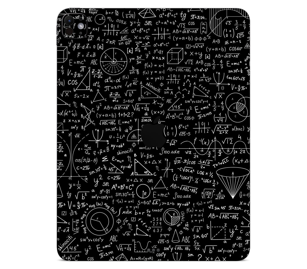 iPad Pro 13" (M5) skin, Math Madness, back skin with logo cutout
