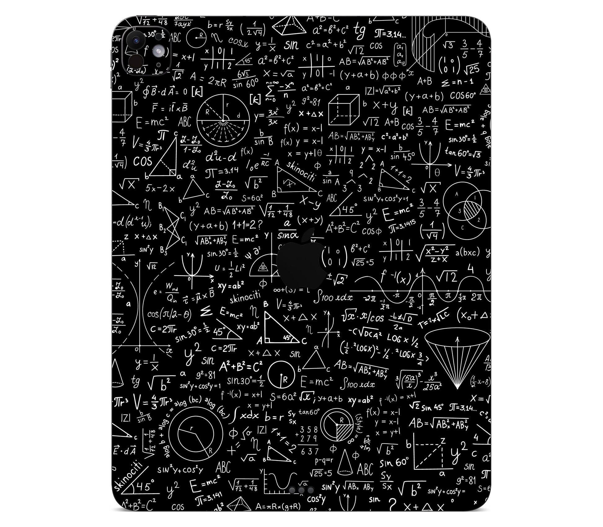 iPad Pro 13" (M5) skin, Math Madness, back skin with logo cutout