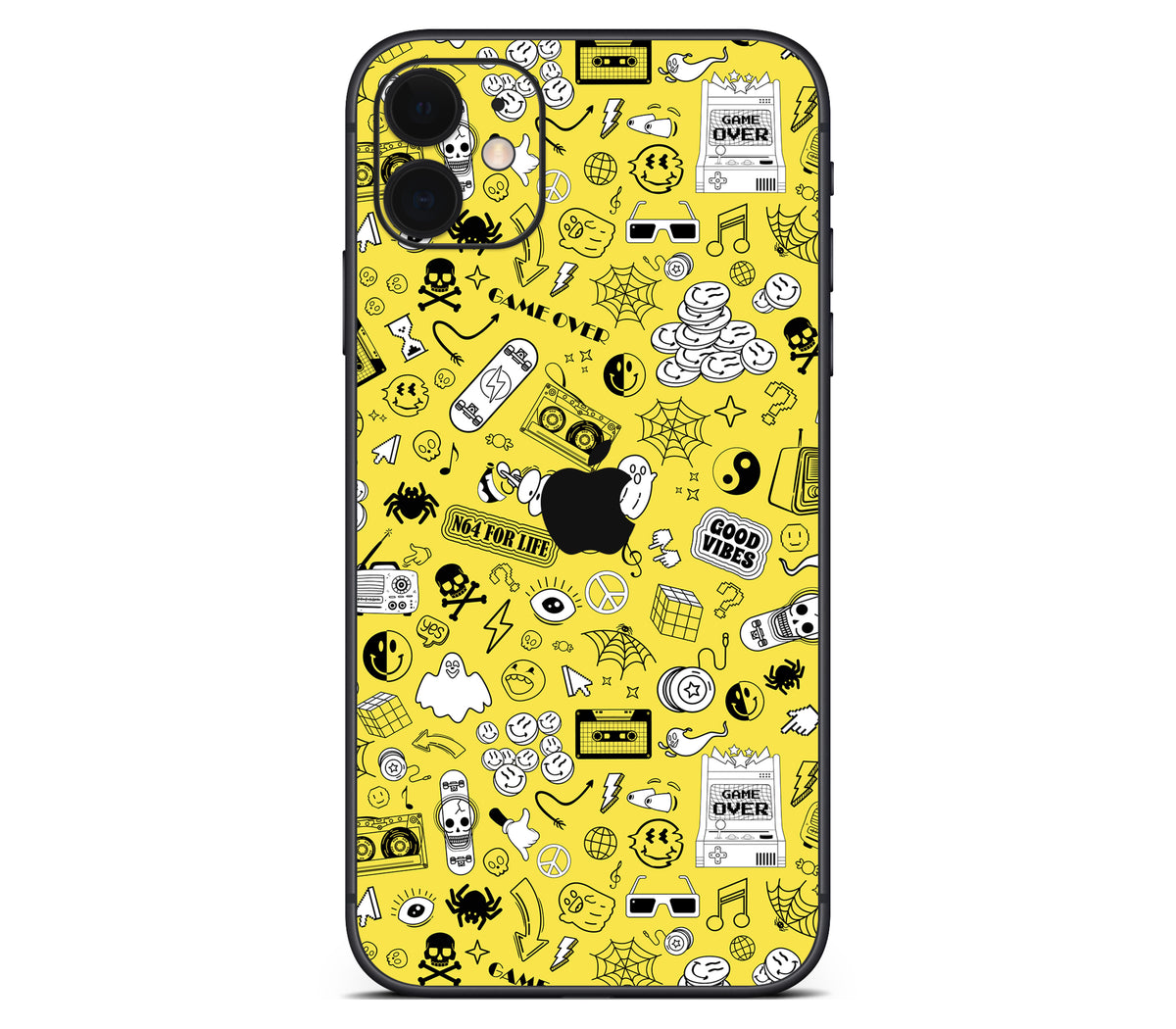 iPhone 11 skin, 90’s Nostalgia, back skin with logo cutout