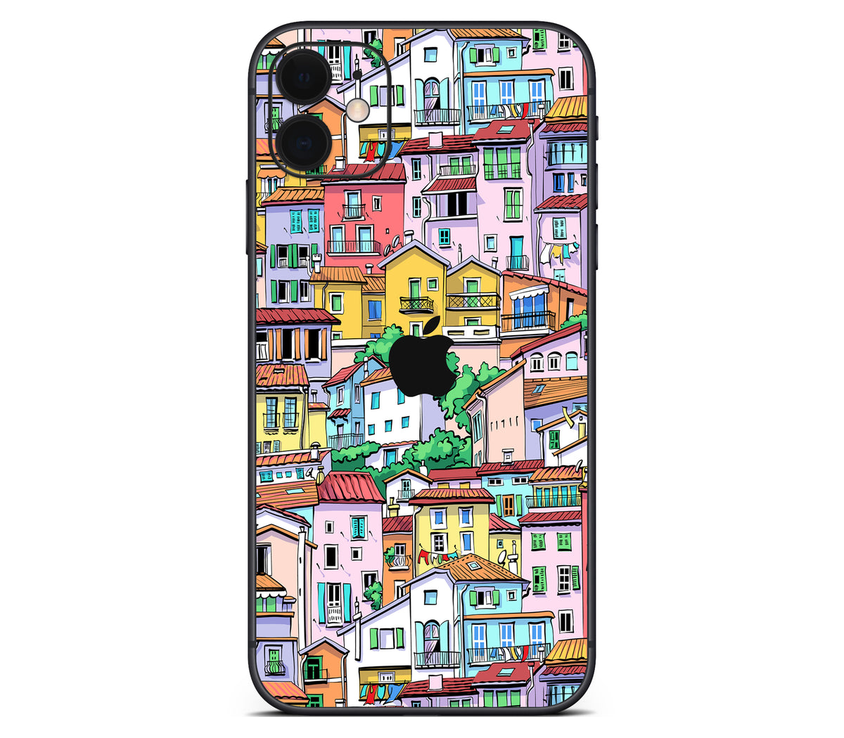 iPhone 11 skin, Menton Mosaic, back skin with logo cutout