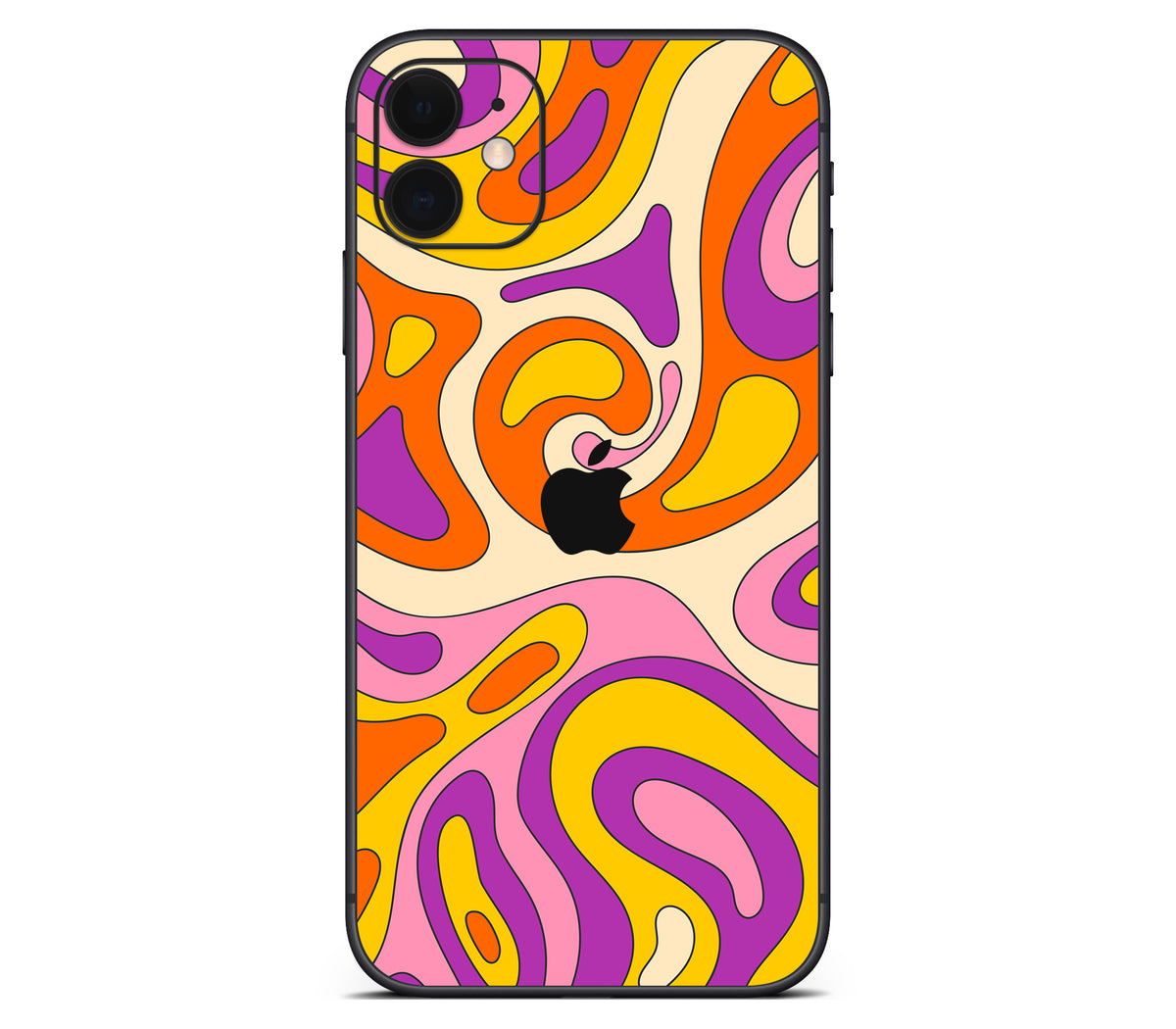 iPhone 11 skin, Psycho Vortex, back skin with logo cutout