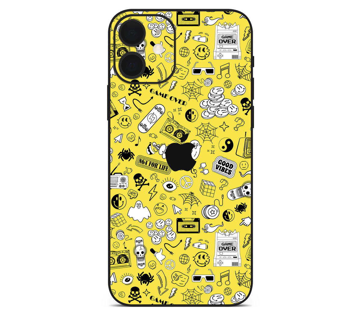 iPhone 12 skin, 90’s Nostalgia, back skin with logo cutout