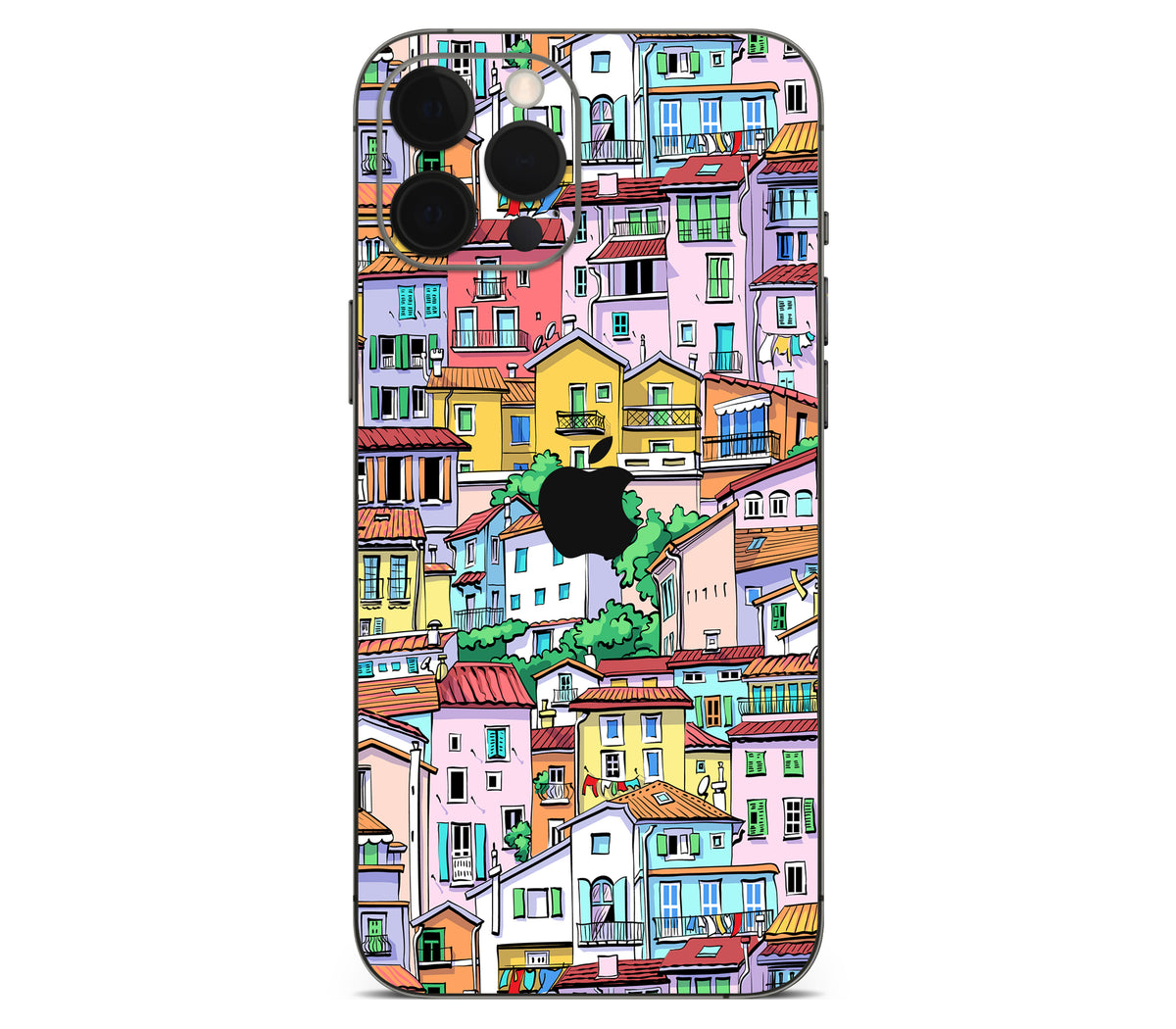 iPhone 12 Pro Max skin, Menton Mosaic, back skin with logo cutout