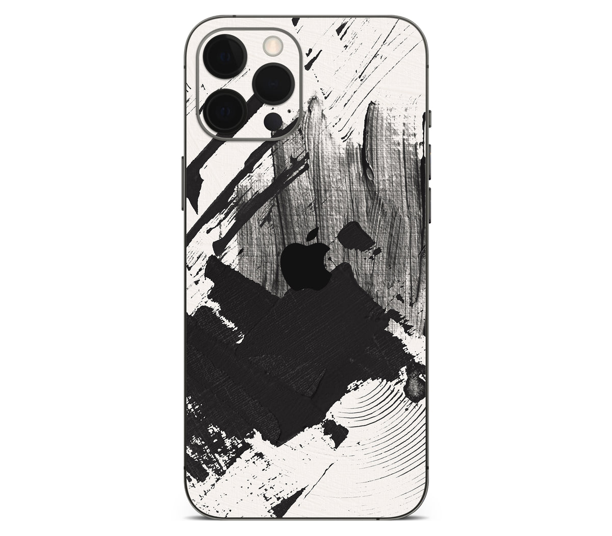 iPhone 12 Pro skin, Black Noir, back skin with logo cutout