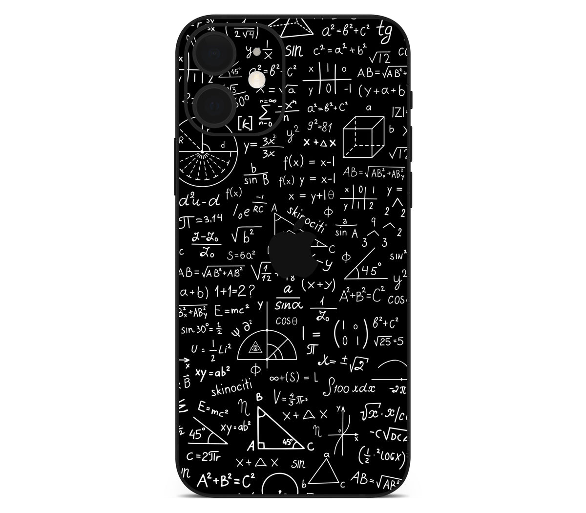 iPhone 12 skin, Math Madness, back skin with logo cutout