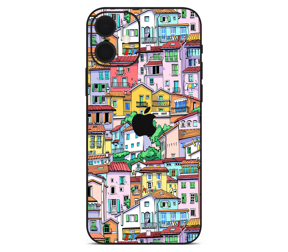 iPhone 12 skin, Menton Mosaic, back skin with logo cutout