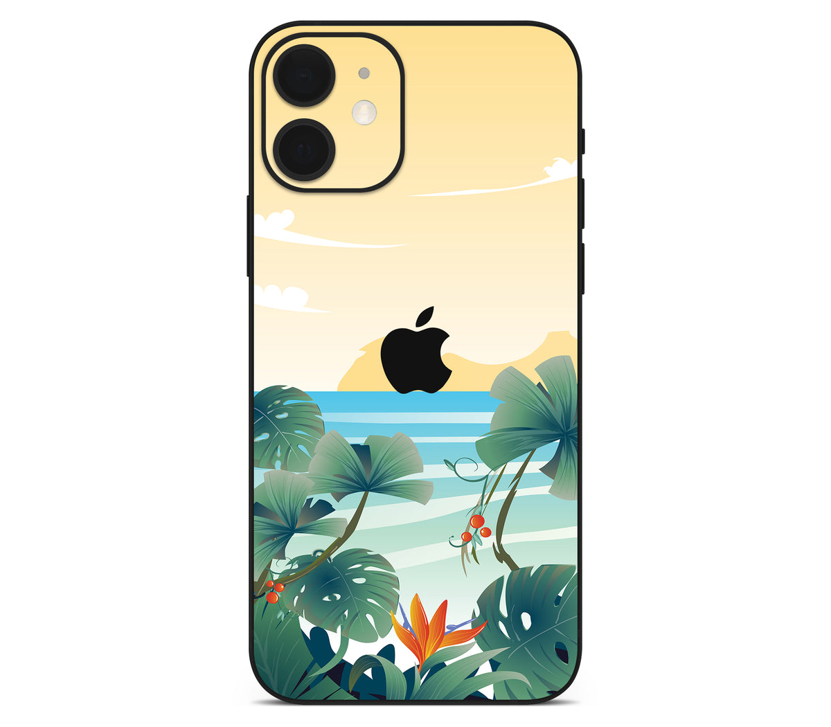 iPhone 12 skin, Sizzle Bay, back skin with logo cutout