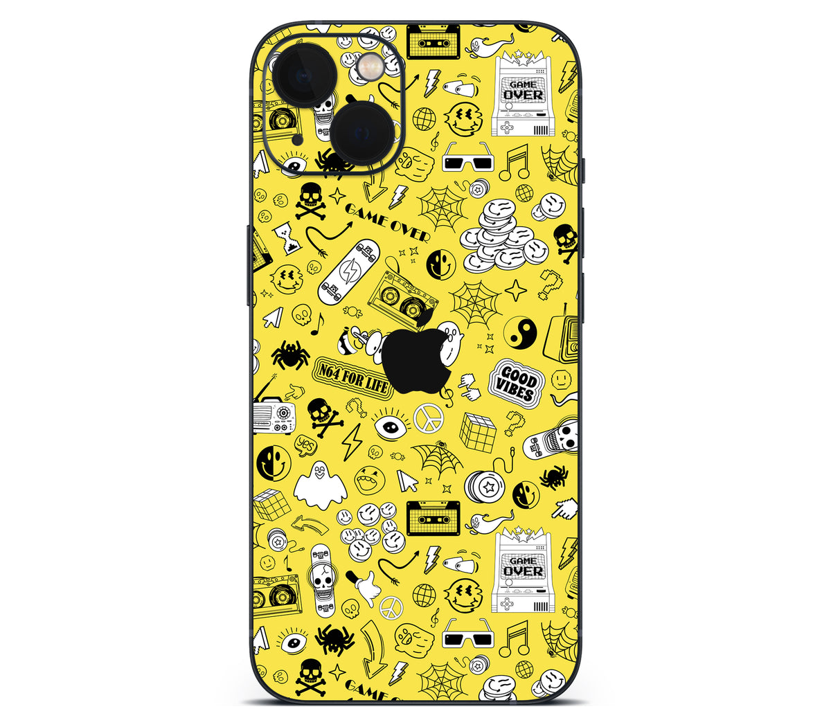 iPhone 13 Mini skin, 90’s Nostalgia, back skin with logo cutout