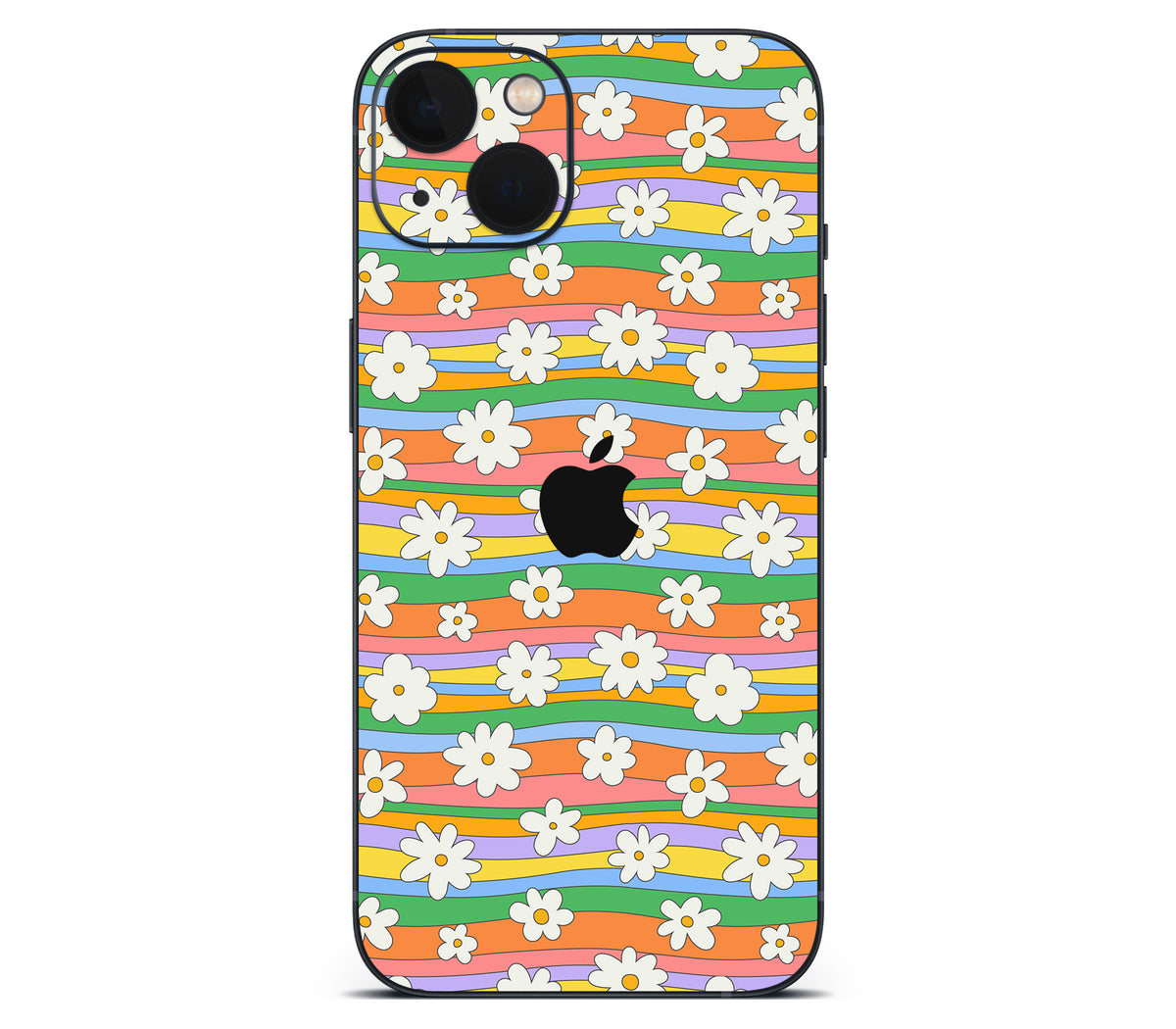 iPhone 13 Mini skin, Daisy Drift, back skin with logo cutout