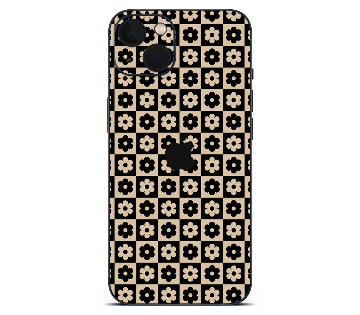 iPhone 13 Mini skin, Floral Grid, back skin with logo cutout