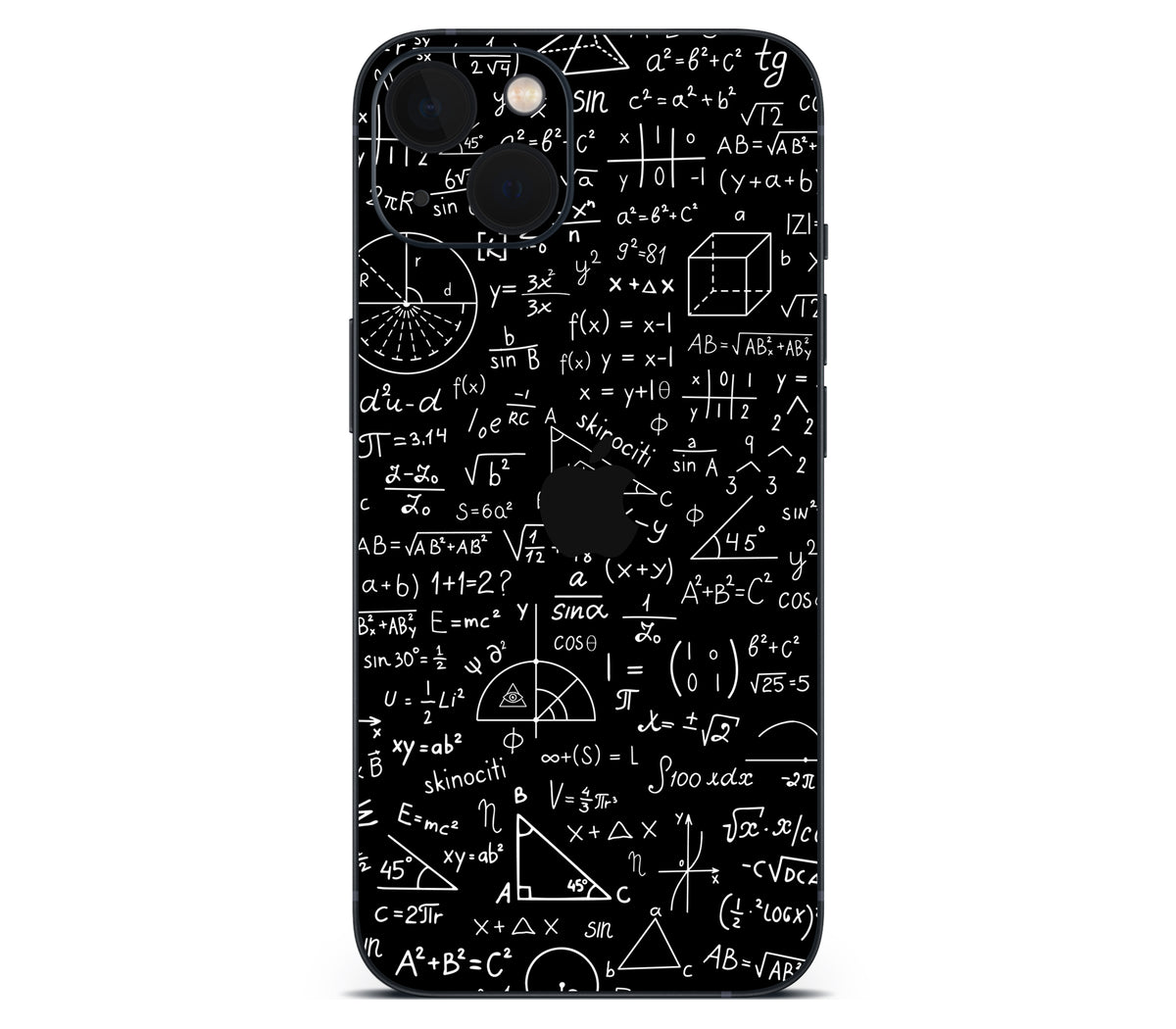 iPhone 13 Mini skin, Math Madness, back skin with logo cutout