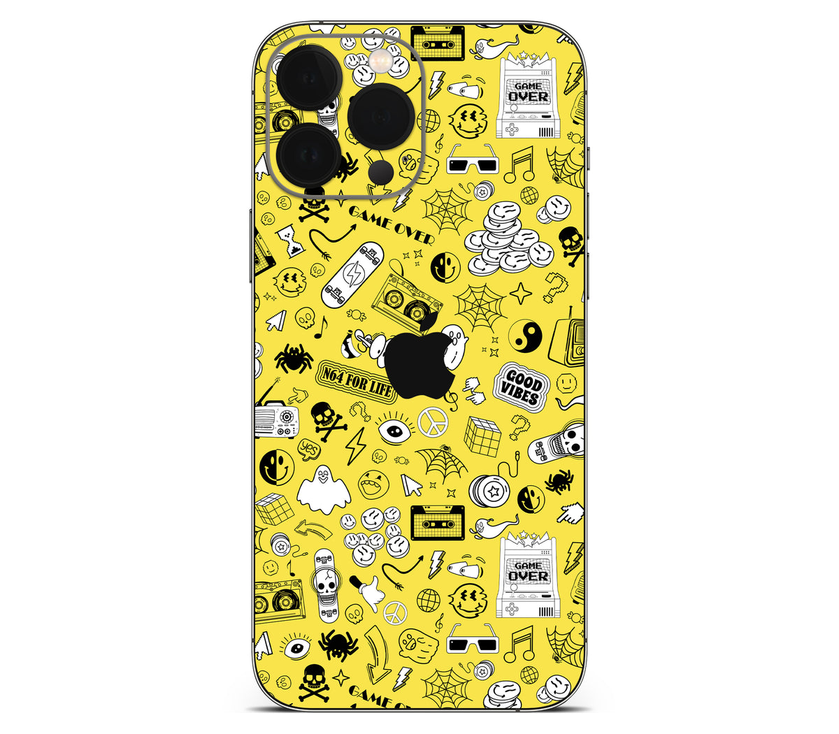 iPhone 13 Pro skin, 90’s Nostalgia, back skin with logo cutout