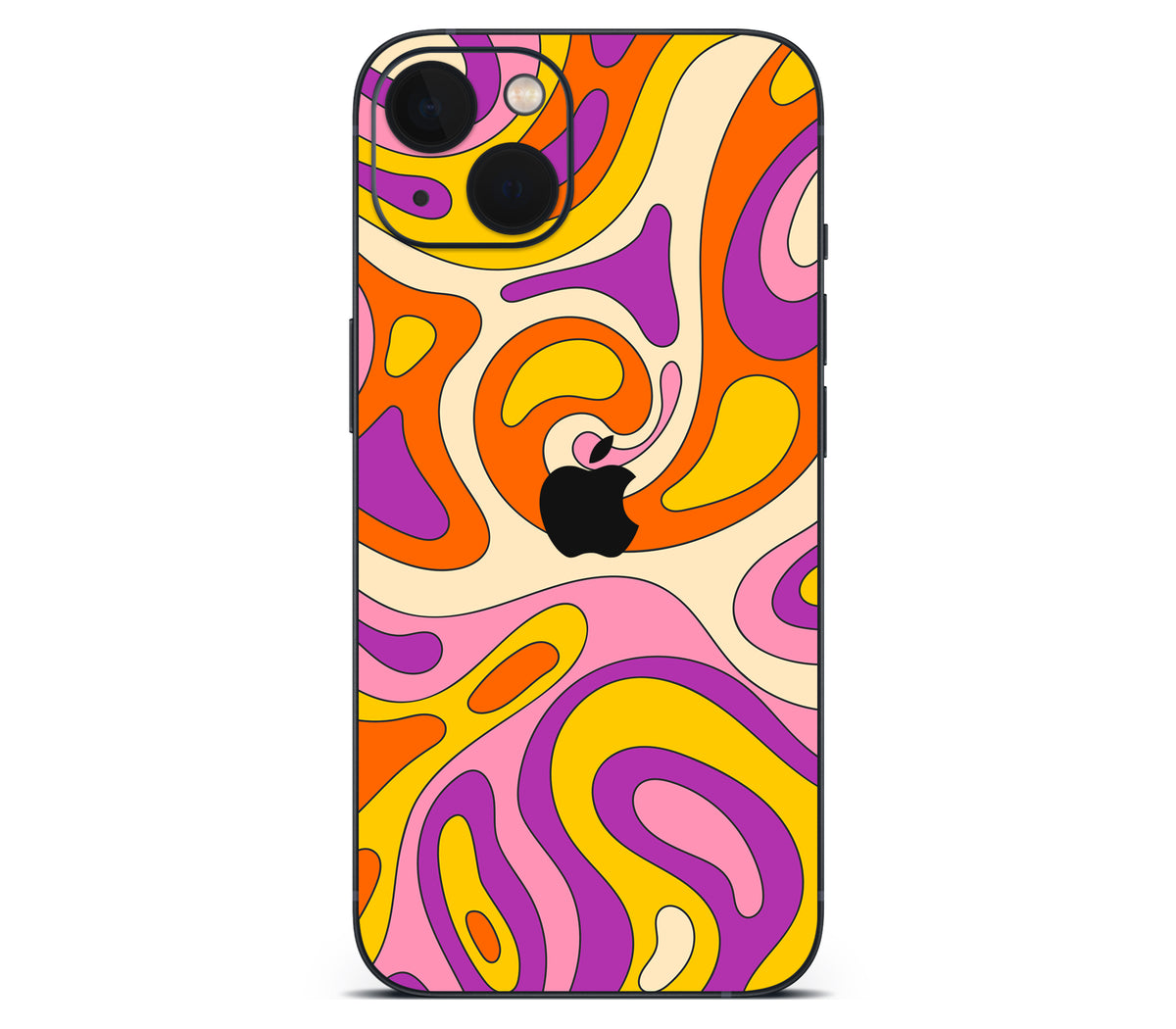 iPhone 13 skin, Psycho Vortex, back skin with logo cutout
