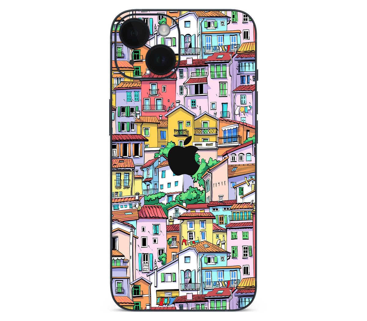 iPhone 14 Plus skin, Menton Mosaic, back skin with logo cutout