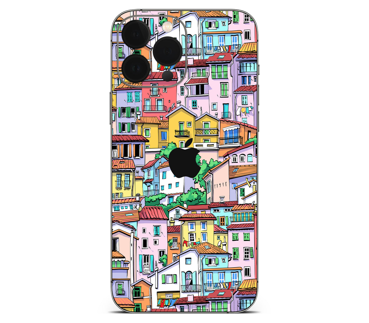 iPhone 14 Pro skin, Menton Mosaic, back skin with logo cutout