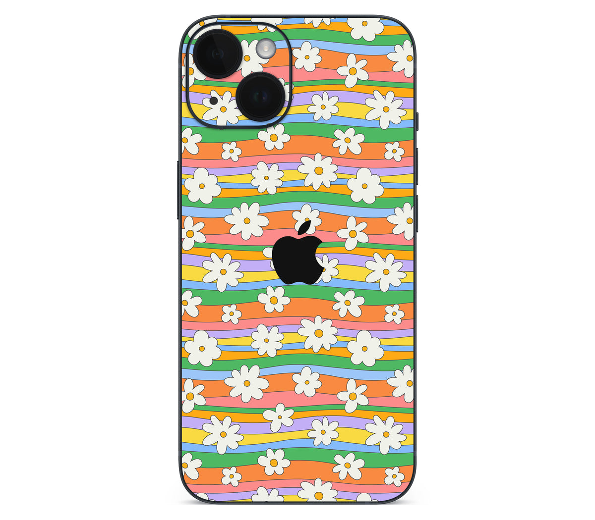 iPhone 14 skin, Daisy Drift, back skin with logo cutout