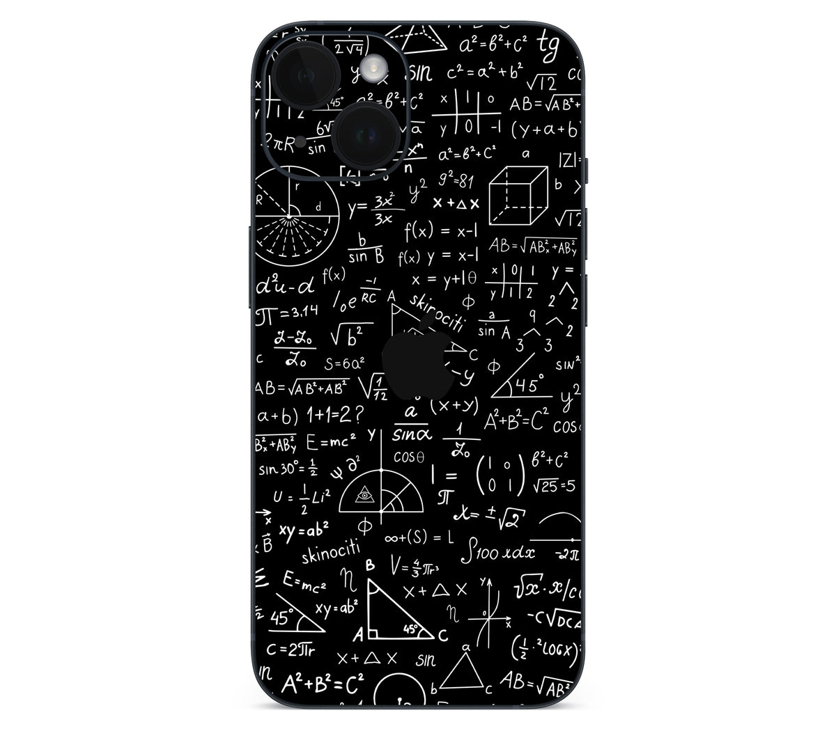 iPhone 14 skin, Math Madness, back skin with logo cutout