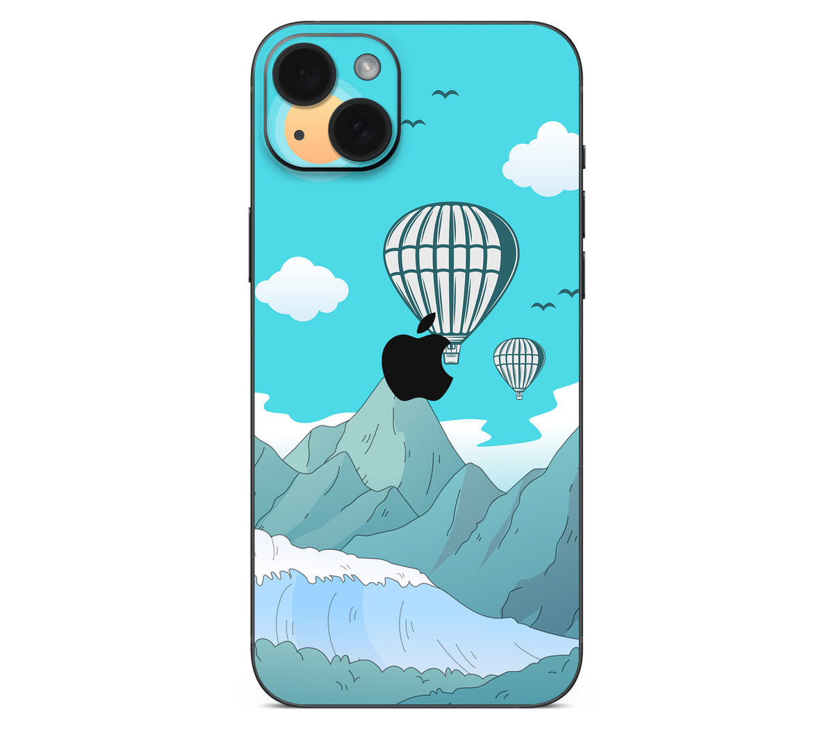iPhone 15 Plus skin, Altitude Error, back skin with logo cutout