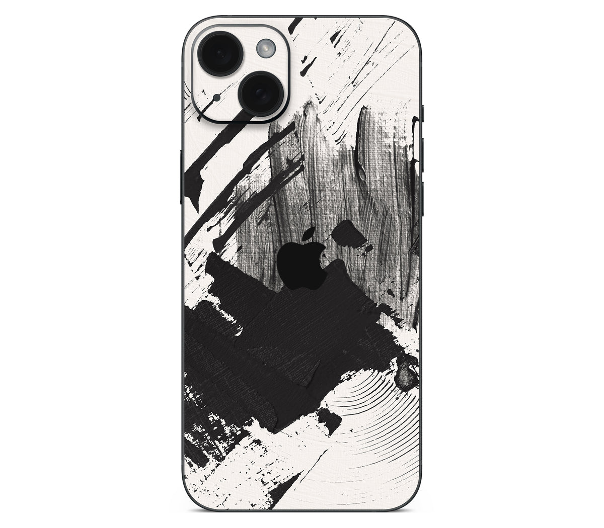 iPhone 15 Plus skin, Black Noir, back skin with logo cutout