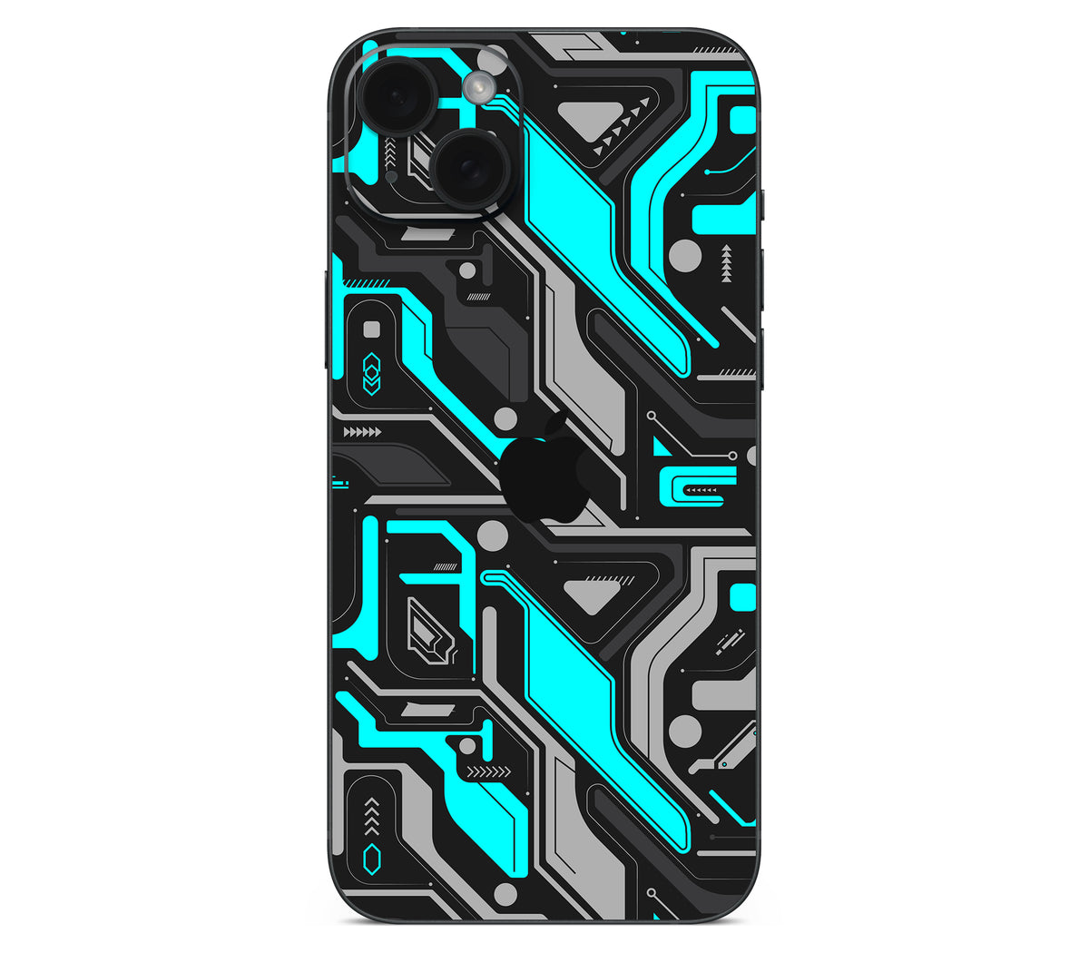 iPhone 15 skin, Code Rot (Glitch), back skin with logo cutout
