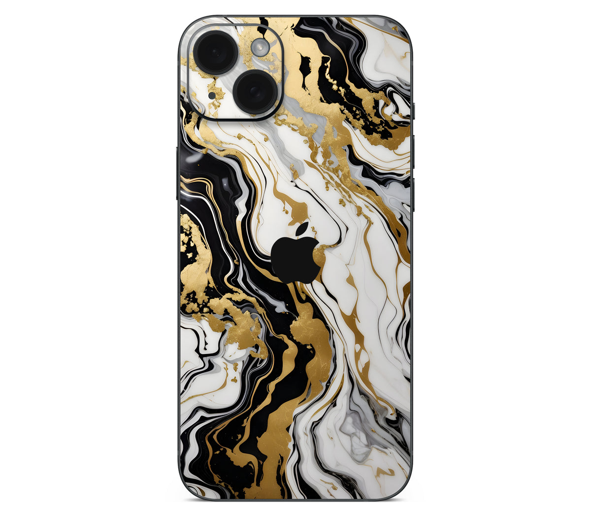 iPhone 15 skin, Gold Flare, back skin with logo cutout