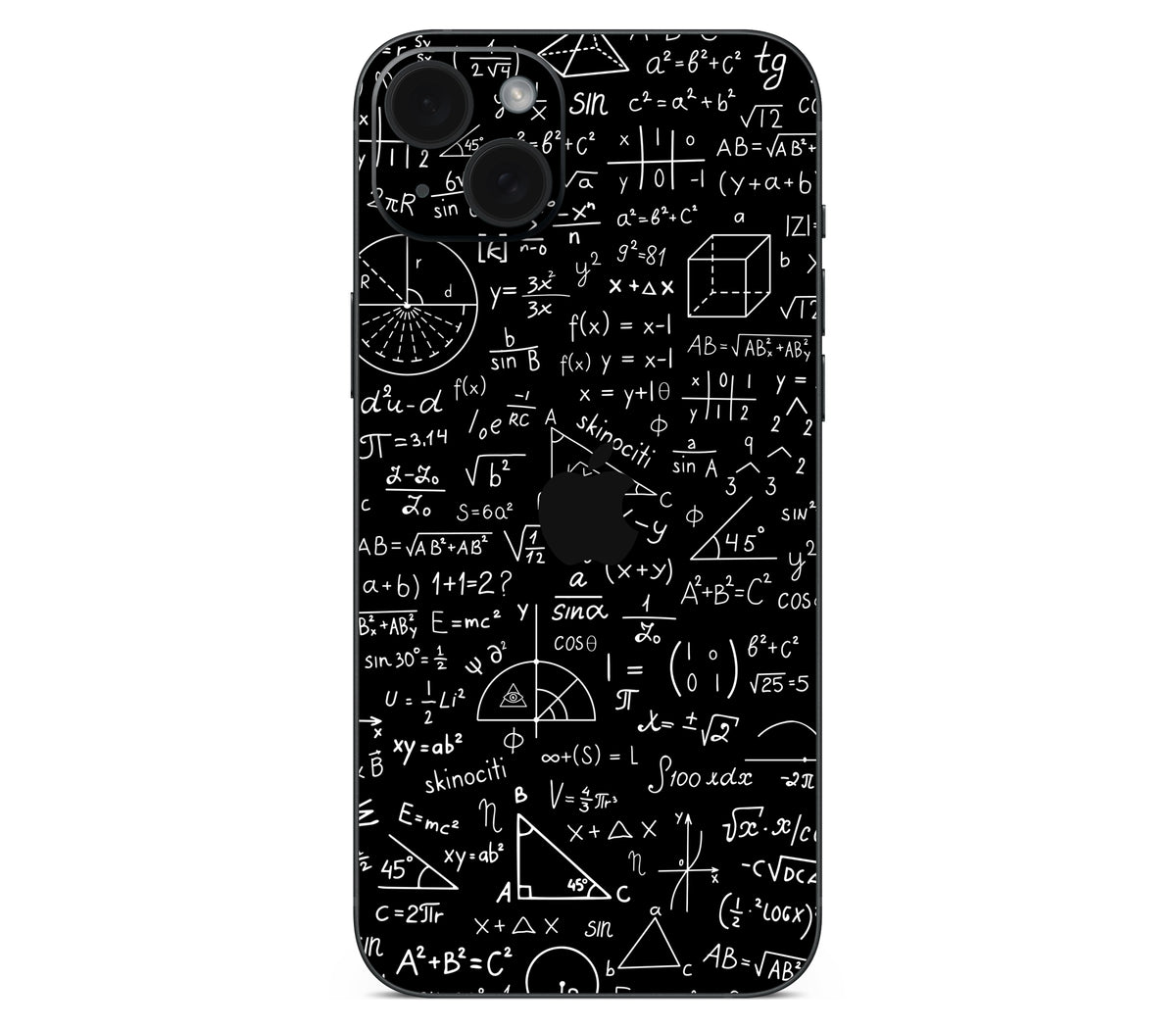 iPhone 15 skin, Math Madness, back skin with logo cutout